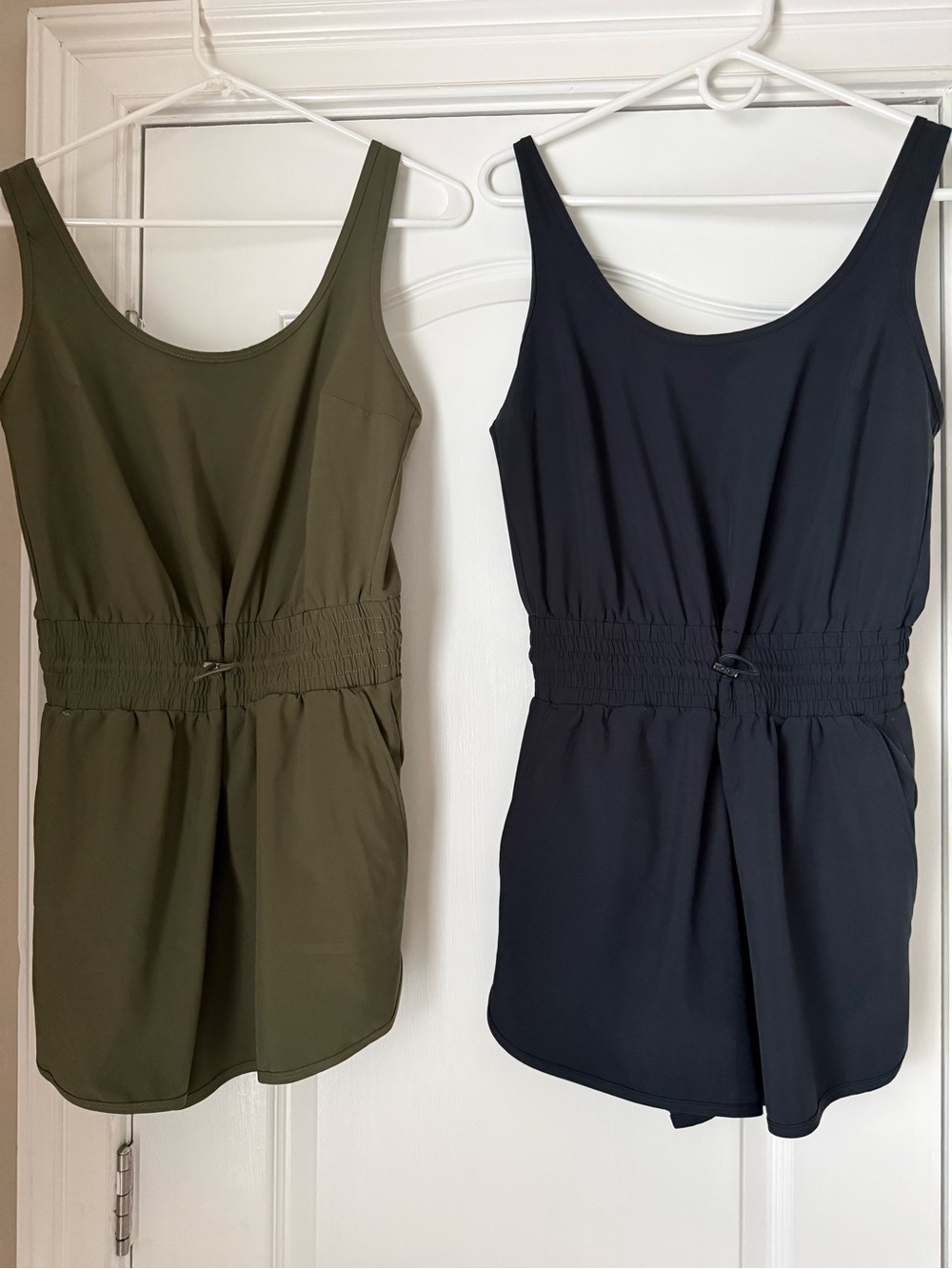 Abercrombie & Fitch Olive Green and Black Athletic Sleeveless Rompers - LIKE NEW